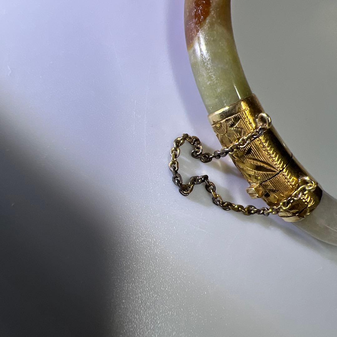 14K刻印　翡翠バングル　31g 東Y8-0109☆2Fトヒチサ