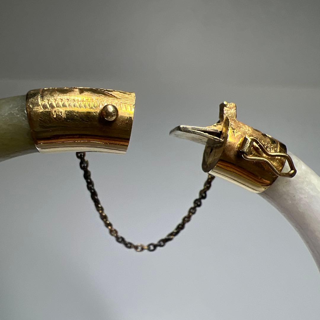 14K刻印　翡翠バングル　31g 東Y8-0109☆2Fトヒチサ