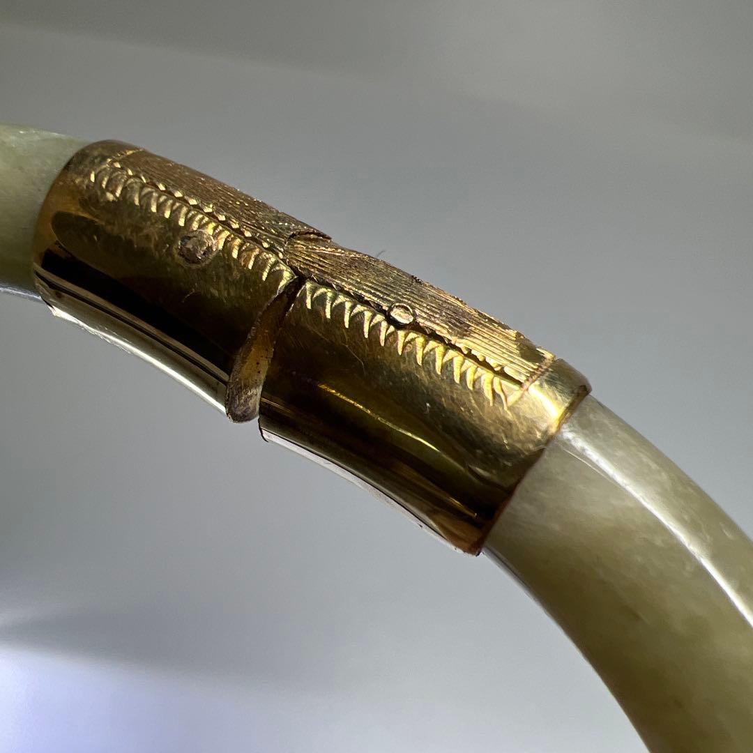14K刻印　翡翠バングル　31g 東Y8-0109☆2Fトヒチサ