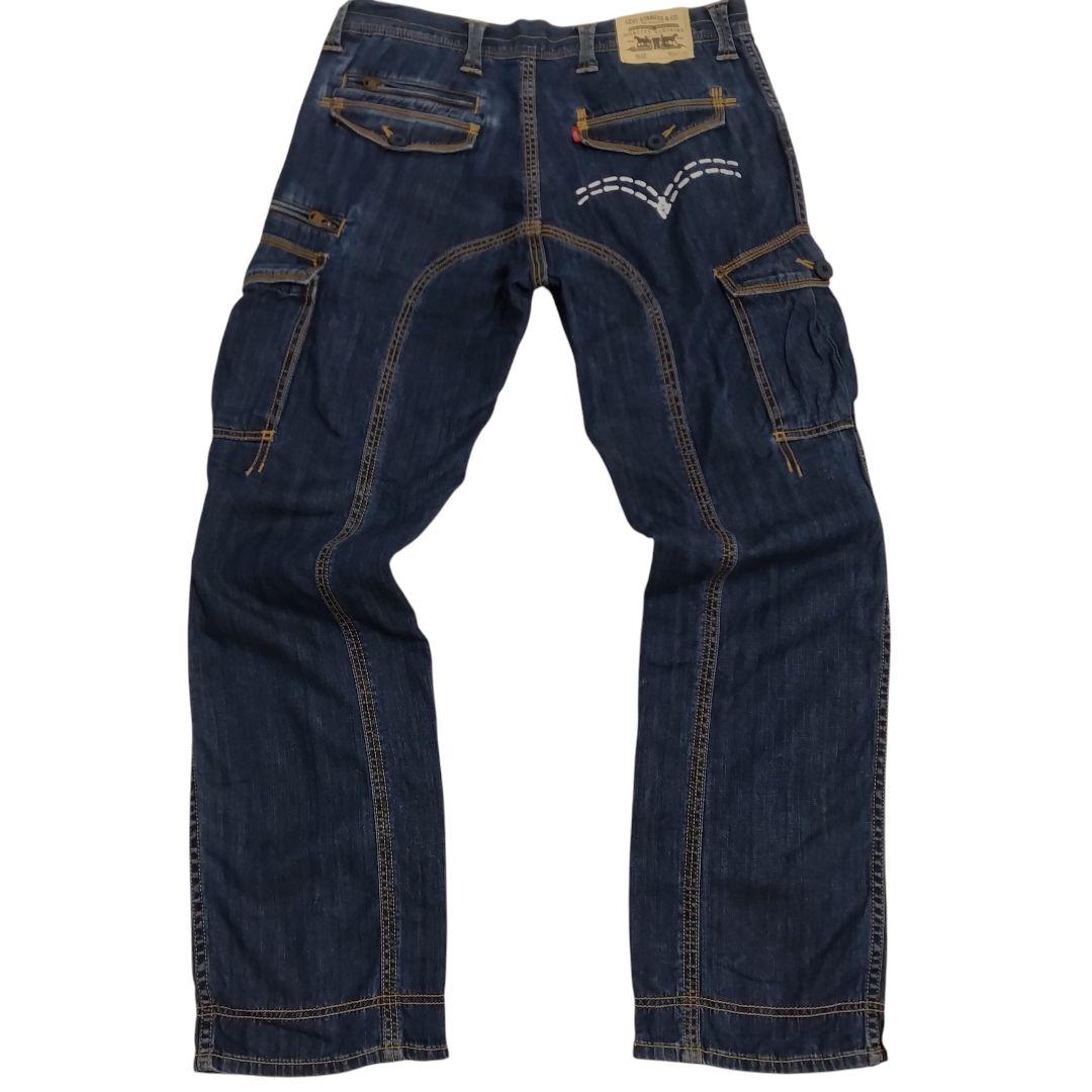 希少 W34 リーバイス502 ペイントデニムパンツ カーゴパンツ ワークパンツ