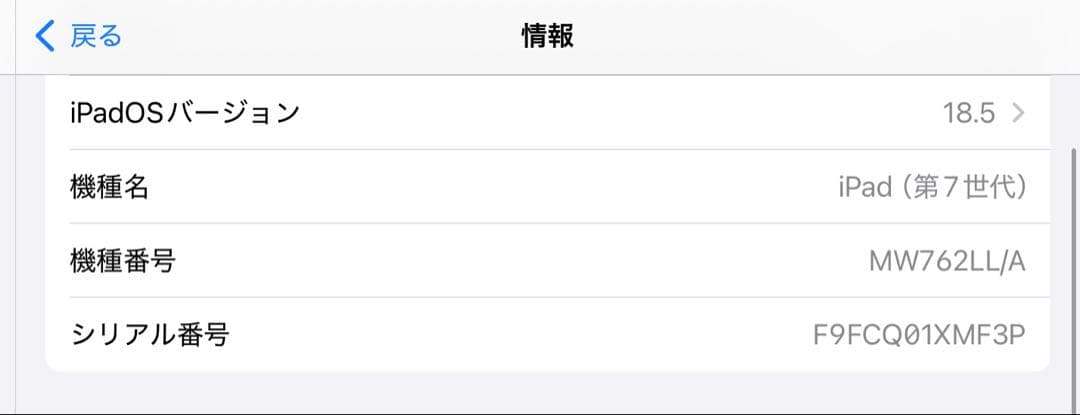 【美品】iPad 第7世代 Wi-Fi32GB ゴールド　バッテリー92%