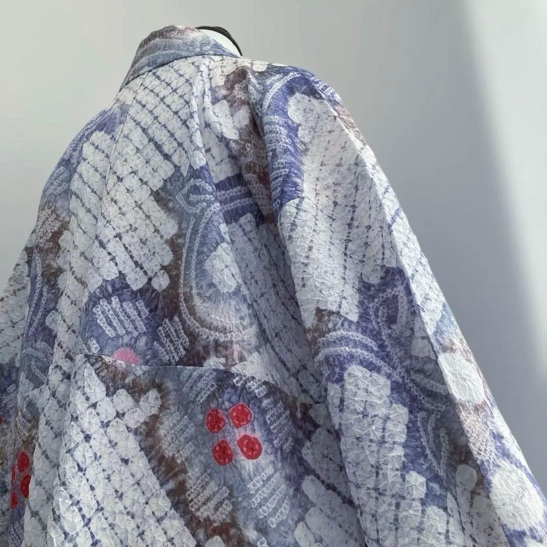 有松鳴海絞り・蜘蛛絞り　浴衣　手縫い　絞り浴衣　身丈156cm No.2-15