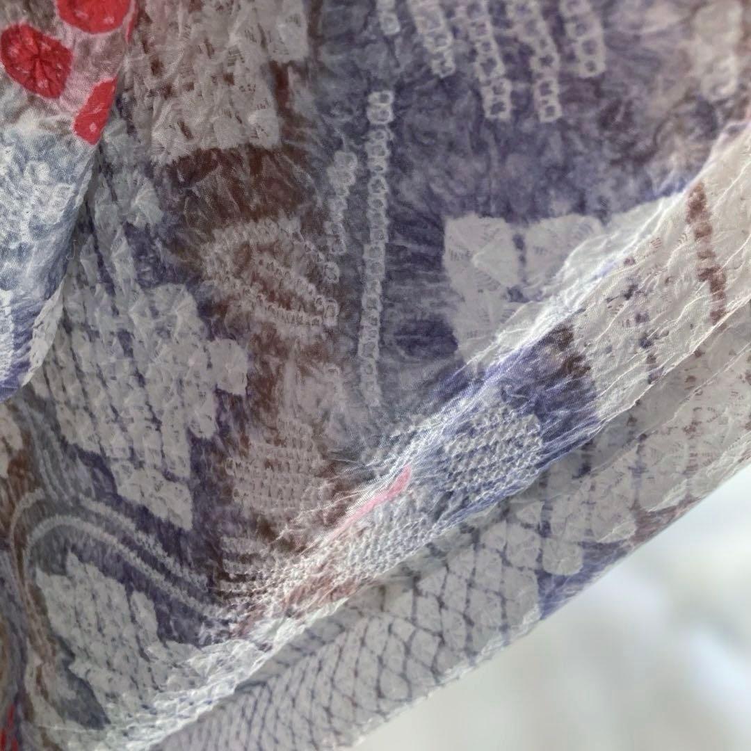 有松鳴海絞り・蜘蛛絞り　浴衣　手縫い　絞り浴衣　身丈156cm No.2-15