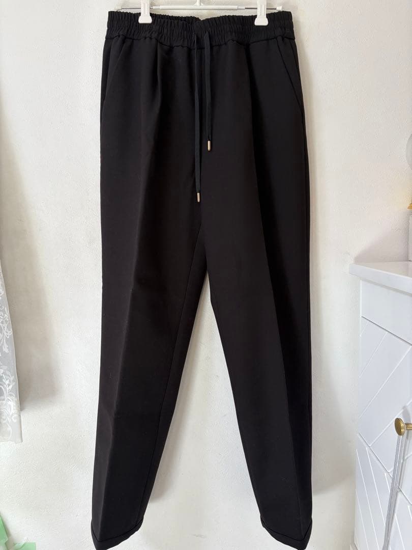 JENNE ボンディングリラックスパンツ XLブラック