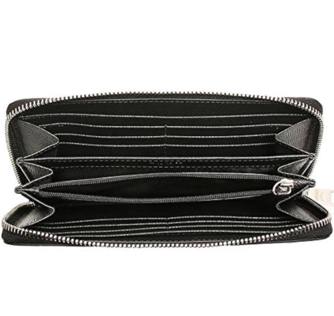 coachコーチスヌーピーコラボブラックレザー長財布