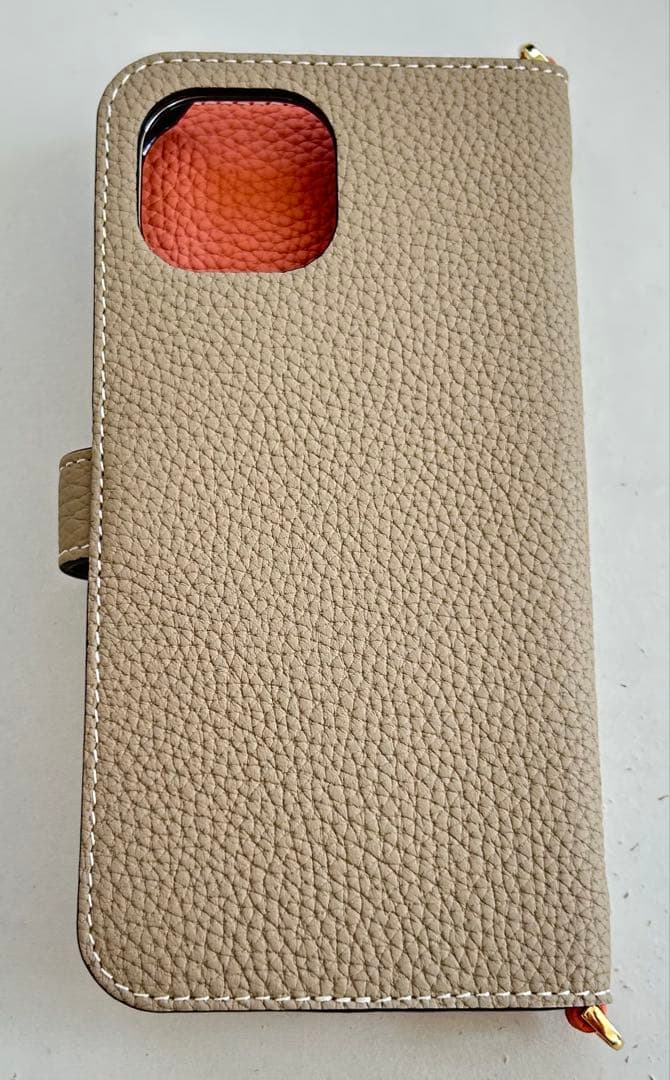 新品⭐︎ボナベンチュラiPhone14ベルテッド ダイアリーケースシュリンクレザー