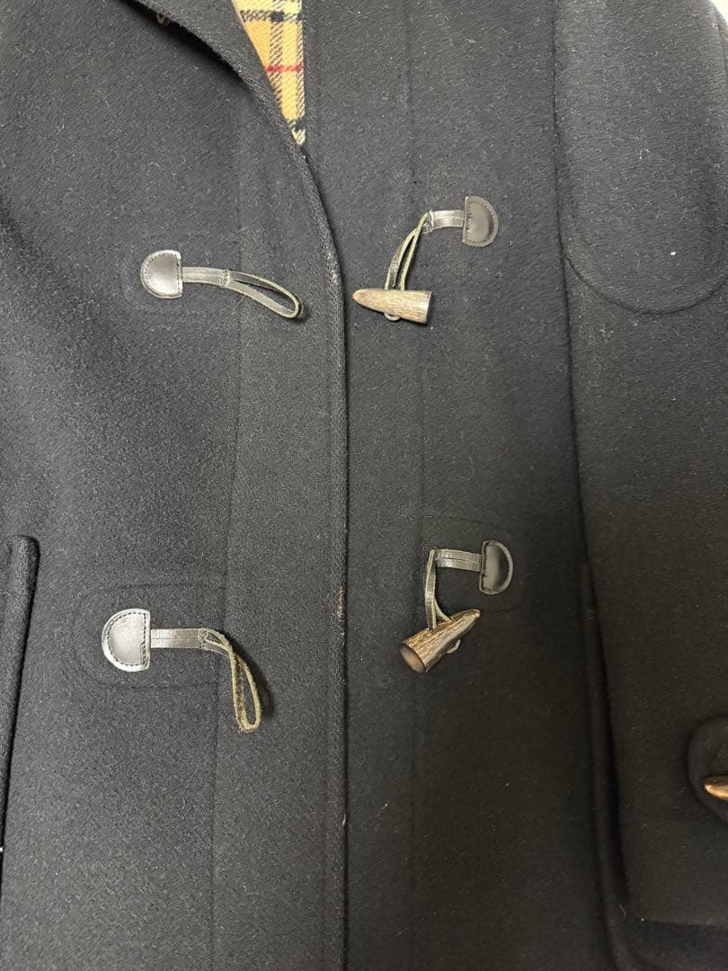 [美品] Burberry英国製ダッフルコートノバチェック