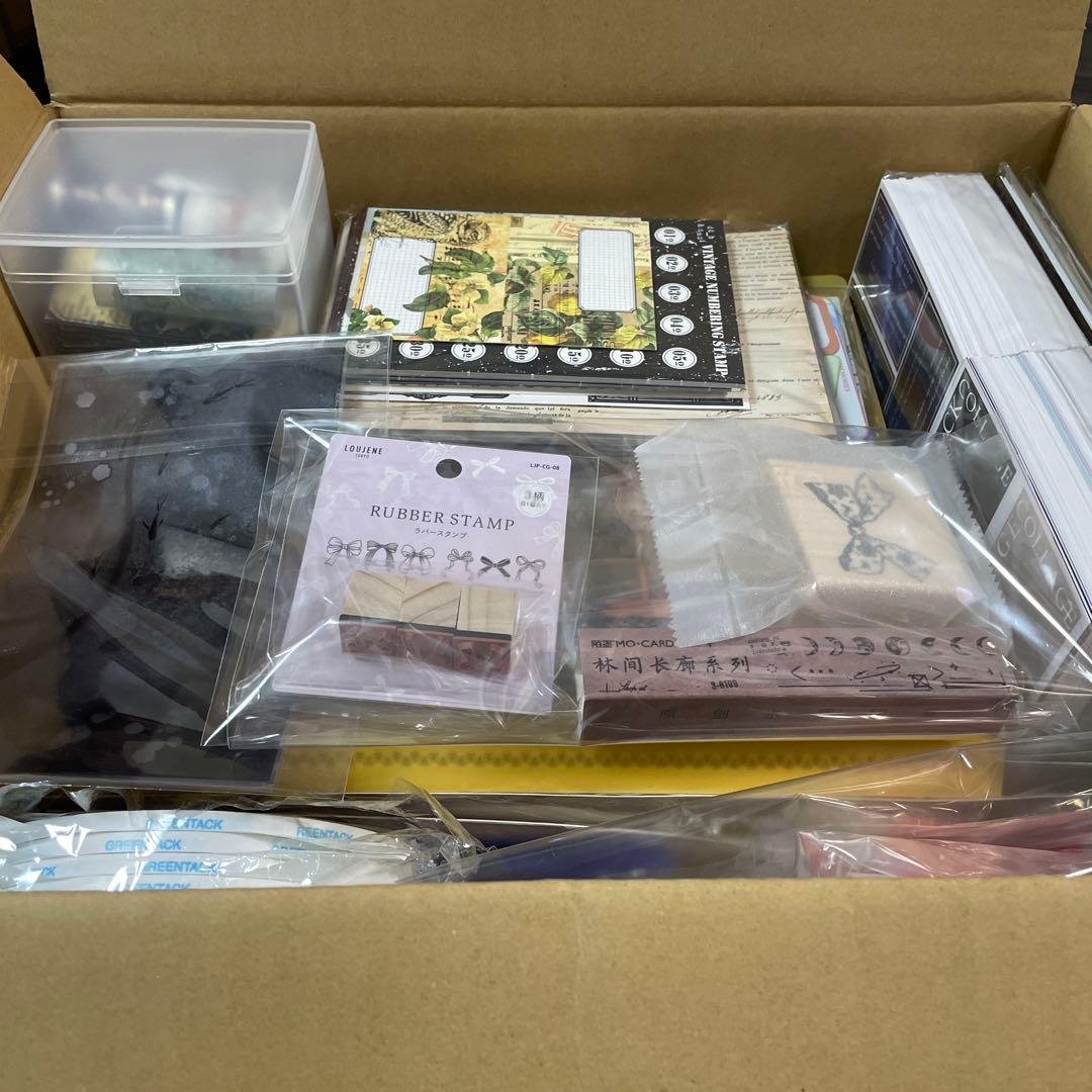 海外 国内 デザインペーパー 素材 メモ スタンプ 大量 まとめ売り セット♡