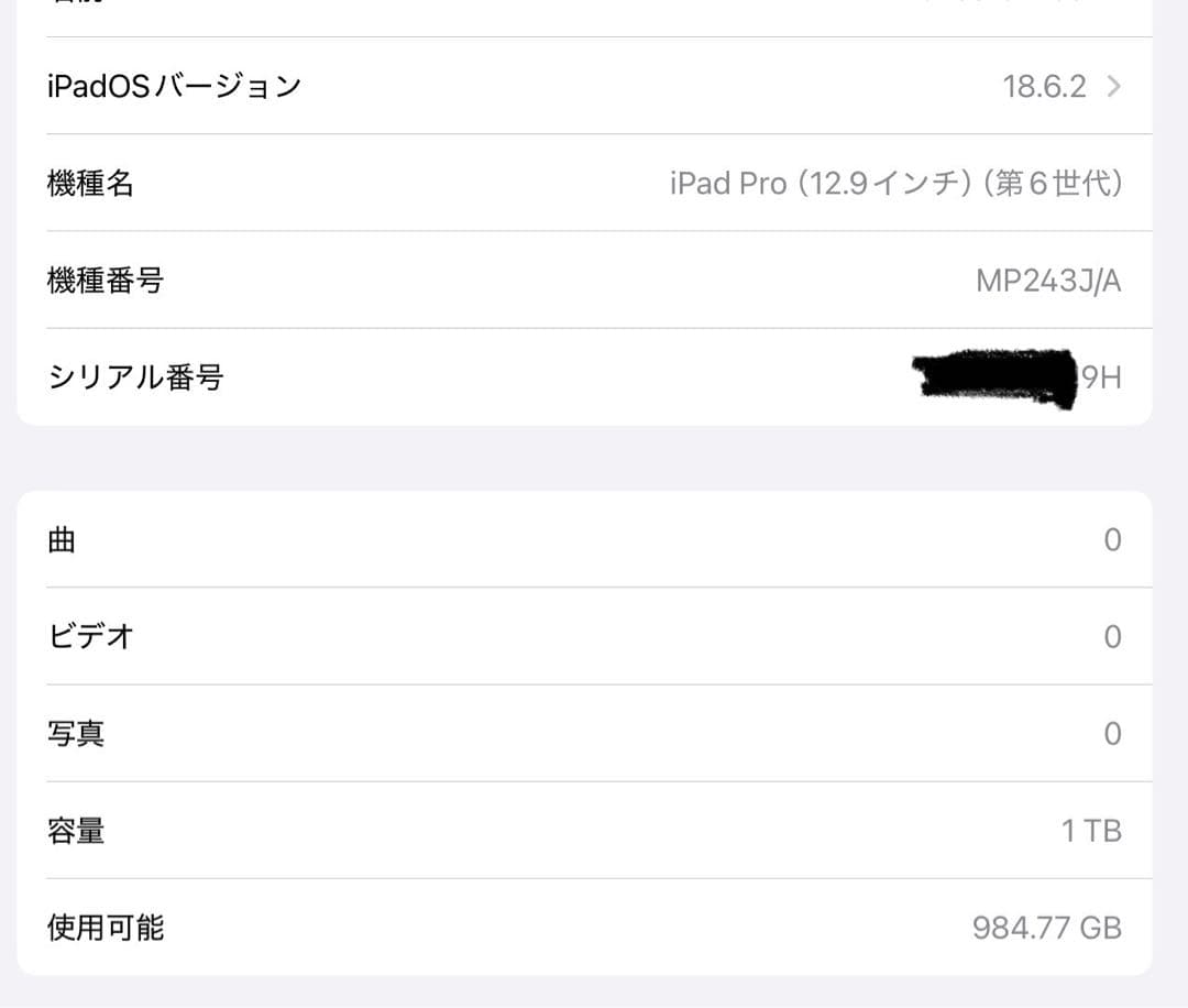 【美品】iPad Pro 12.9 第6世代 1TB+Apple Pencil2