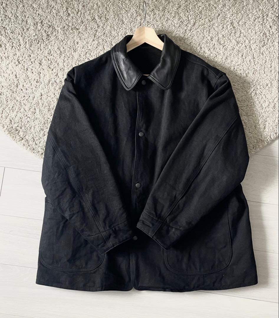 COMOLI 25AW デニムレザーワークジャケット　コモリ サイズ1 襟レザー