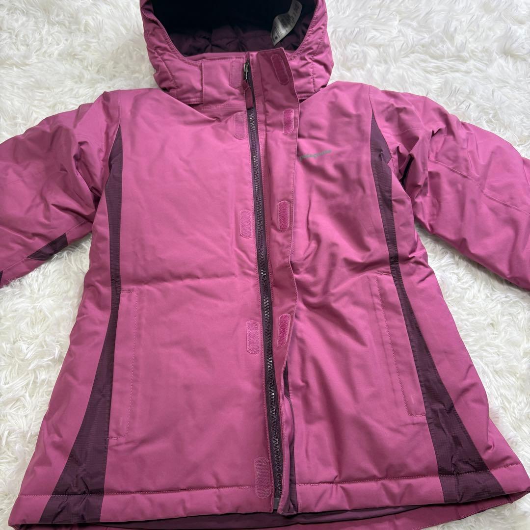 パタゴニアPatagoniaスキーウェアガールズM(10)ピンク白ホワイト