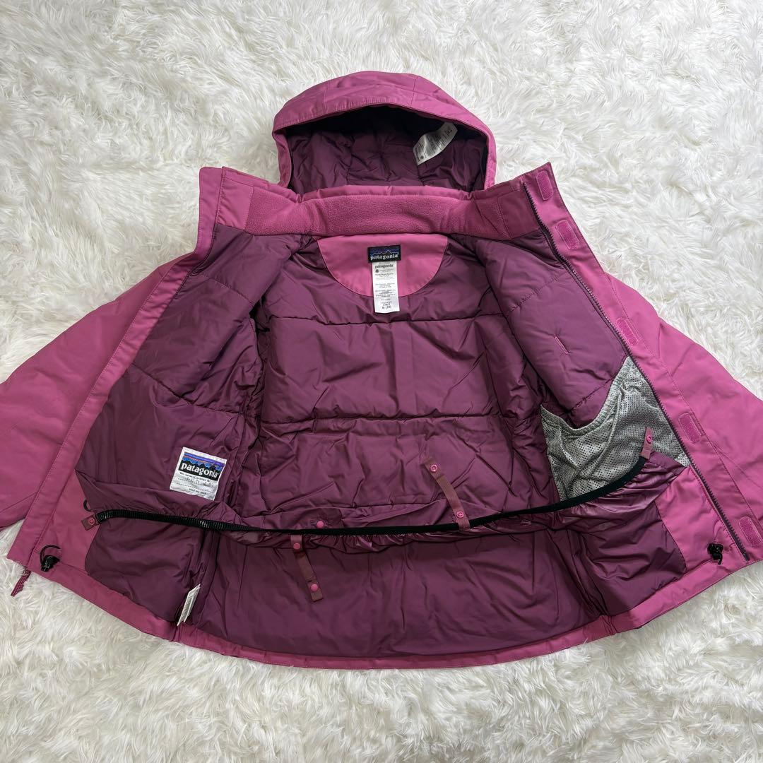 パタゴニアPatagoniaスキーウェアガールズM(10)ピンク白ホワイト