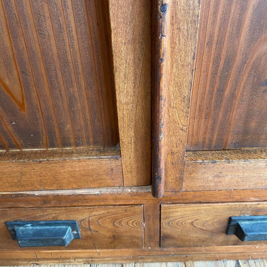 アンティーク チェスト 棚 本棚 食器棚 無垢材 z857