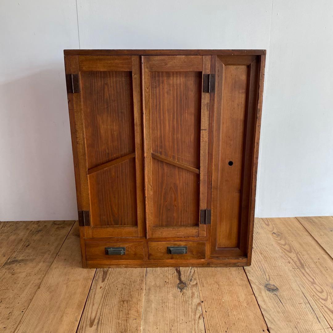 アンティーク チェスト 棚 本棚 食器棚 無垢材 z857