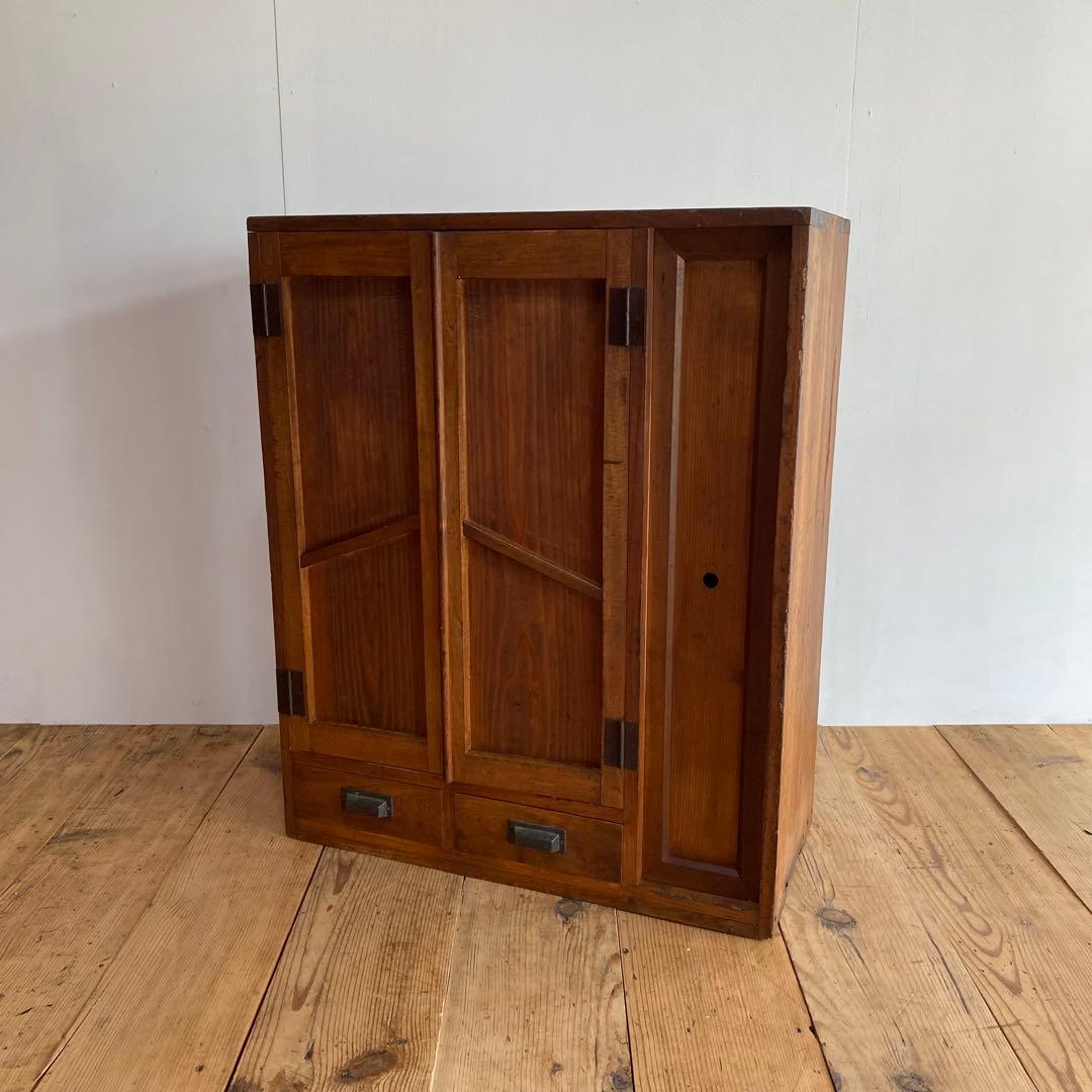 アンティーク チェスト 棚 本棚 食器棚 無垢材 z857