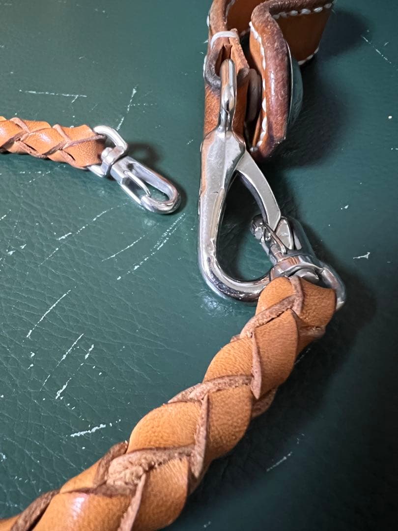 新品トップイタリアン革 ウォレットロープと純銀付ループホルダー