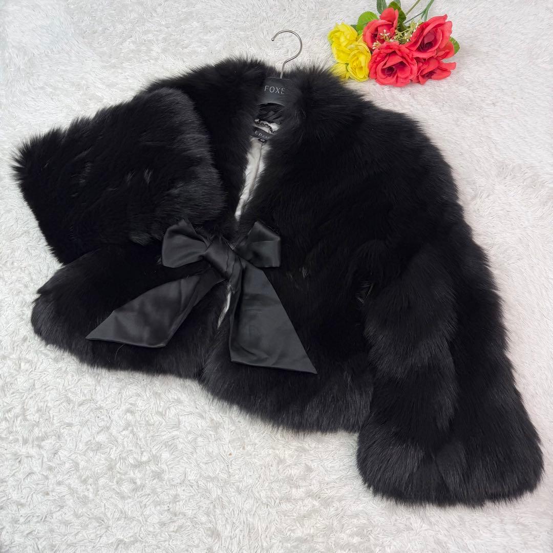 EPOCA ブルーフォックス クロップド 袖フレア デザイン◎ 軽量 本毛皮