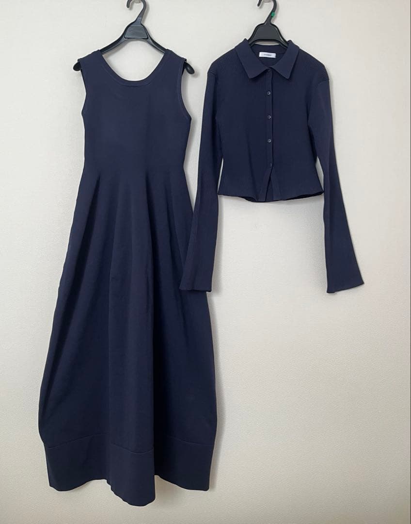 style mixer 2ピースポロニットワンピース　ネイビー