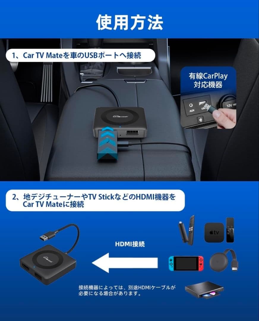 Ottocast Car TV Mate HDMI変換アダプター