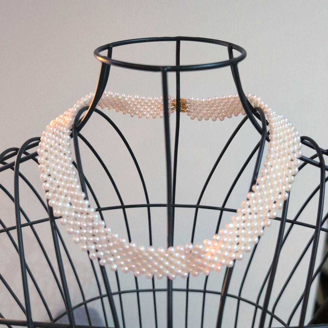 淡水真珠　ベビーパール　編み込み【ネックレス/時計/指輪/ブレスレット】セット