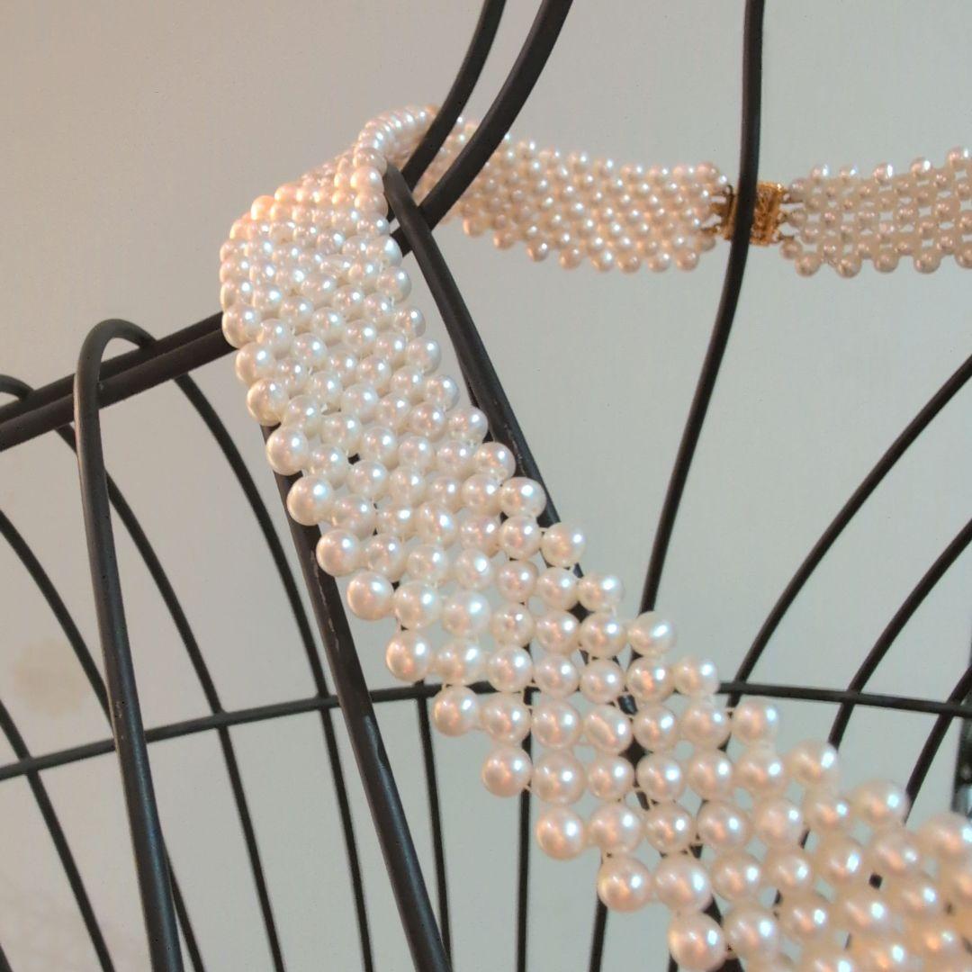 淡水真珠　ベビーパール　編み込み【ネックレス/時計/指輪/ブレスレット】セット