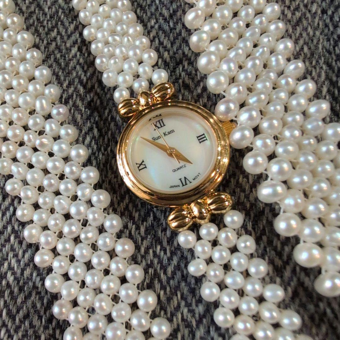 淡水真珠　ベビーパール　編み込み【ネックレス/時計/指輪/ブレスレット】セット