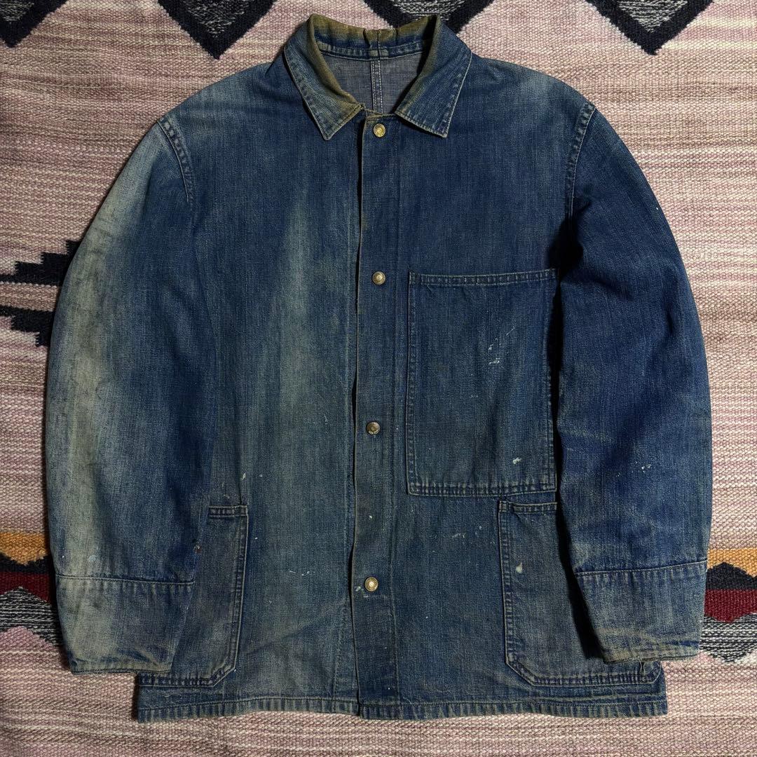 40s White field 大戦デニムカバーオール　鬼フェード　50s