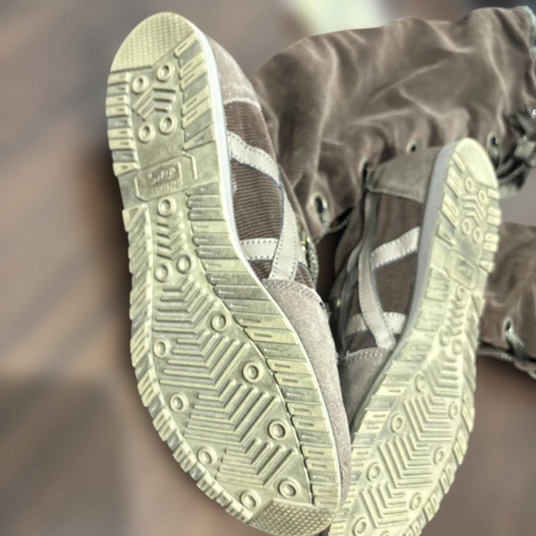 オニツカタイガー　ブラウン コーデュロイスエード ロングブーツ