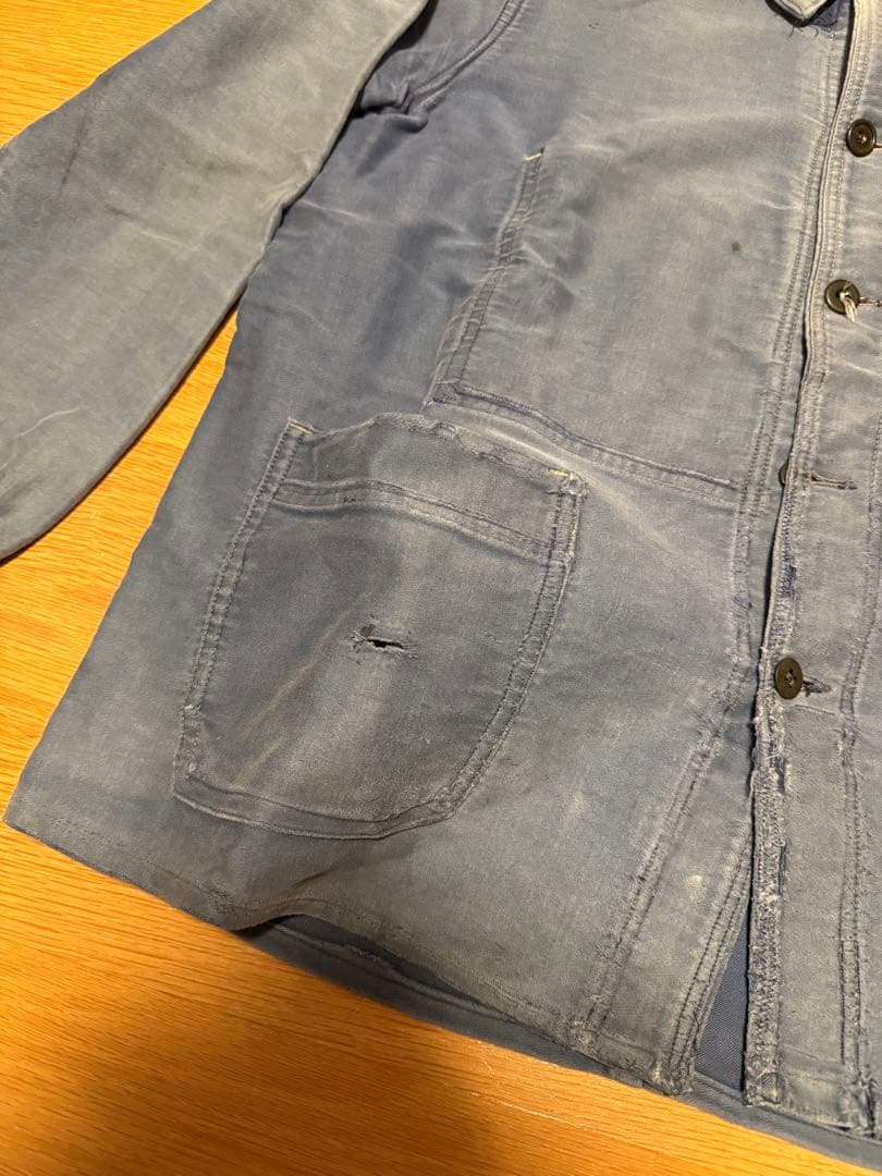 1950s モールスキンジャケット　ユーロ　フェード　ボロ