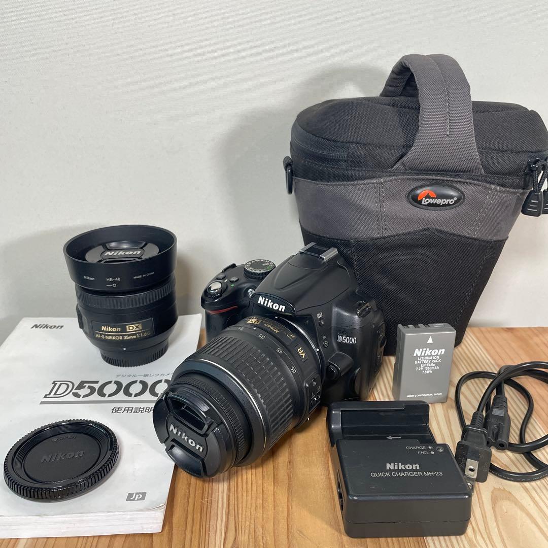 Nikon D5000 標準レンズ　単焦点レンズ35mm1:1.8G セット