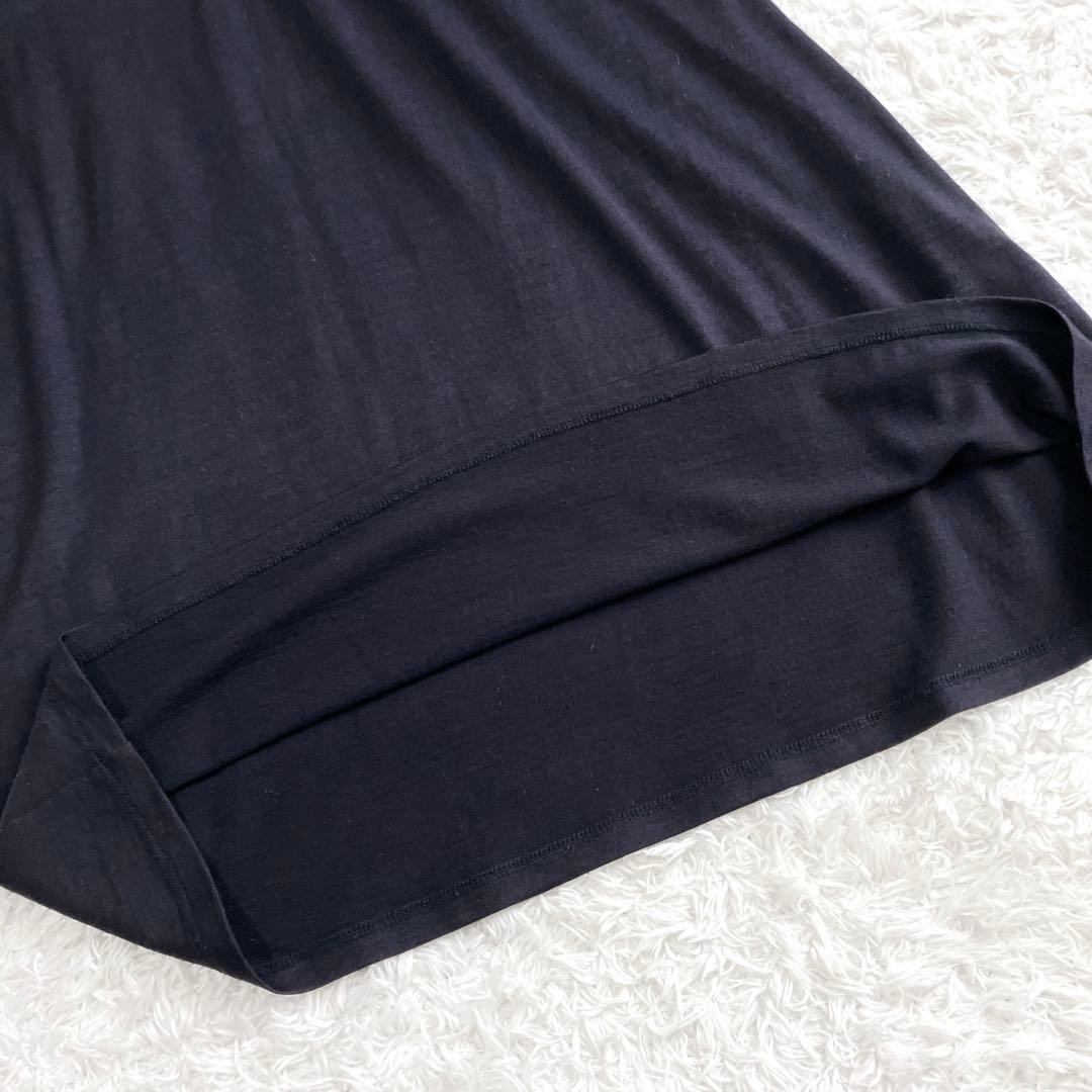 レオナール✨チュニック カットソー ハイネック トリム 花 香水柄 濃紺 M