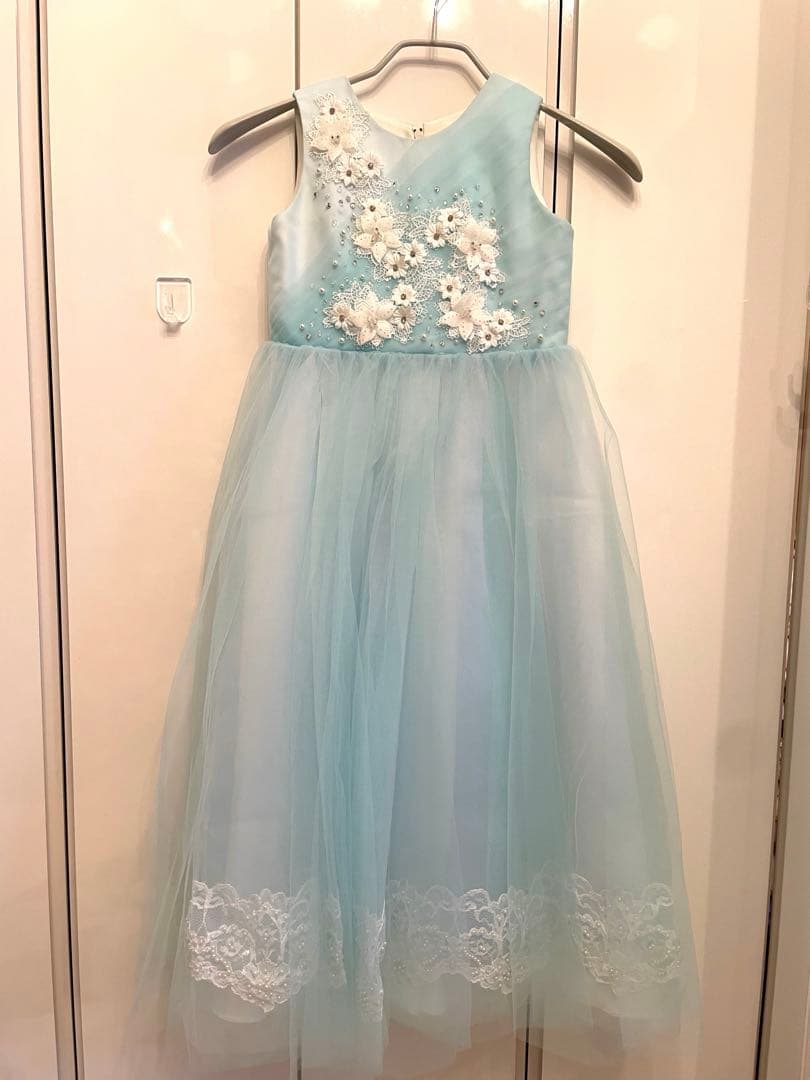 DRESCCO ライトブルー刺繍ロングドレス　発表会