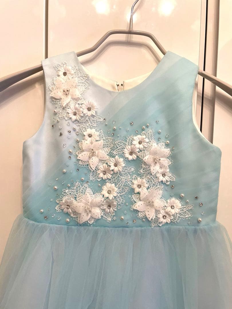 DRESCCO ライトブルー刺繍ロングドレス　発表会