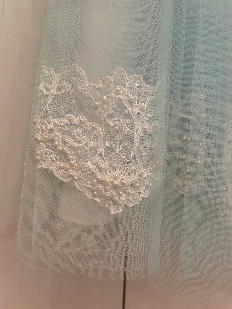 DRESCCO ライトブルー刺繍ロングドレス　発表会