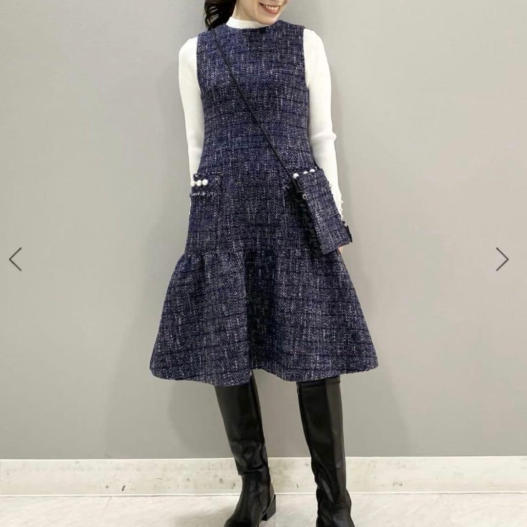 maglie le cassetto ツイードワンピース