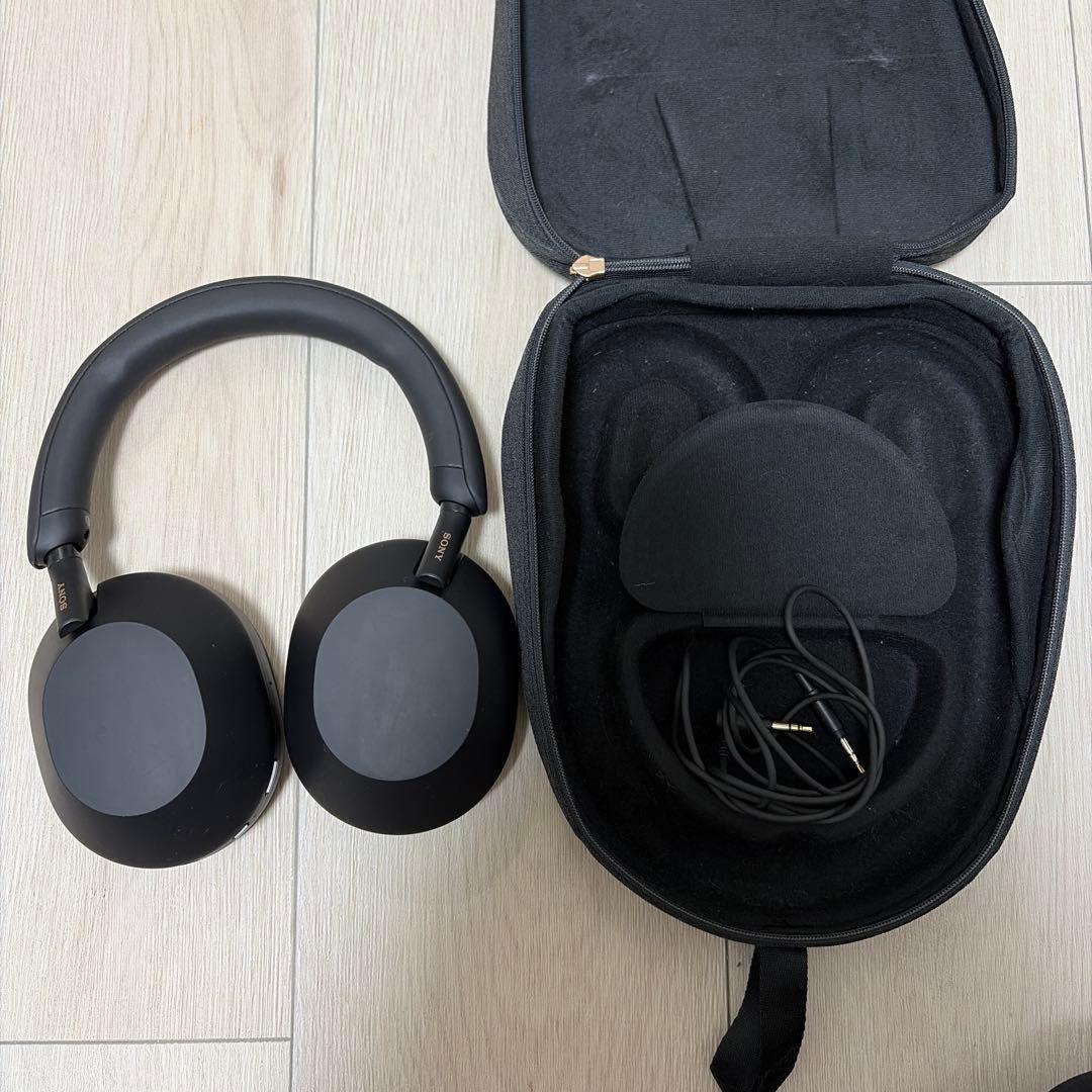 sony wh-1000xm5 ワイヤレスヘッドホン ブラック ケース付き