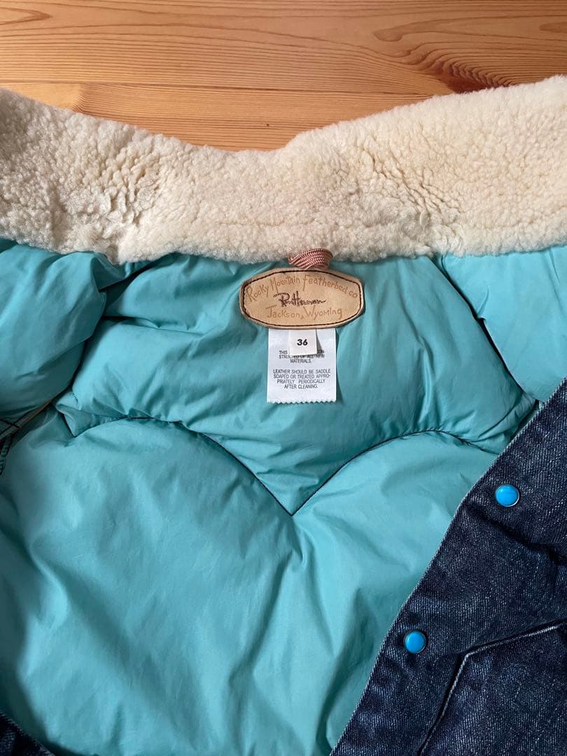 ロッキーマウンテン×ロンハーマン ダウンベスト 36サイズ デニム/ベージュ