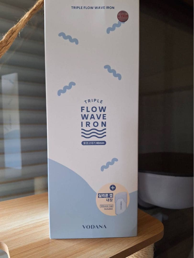 VODANA トリプルフローウェーブアイロン　40mm クリーミーブルー