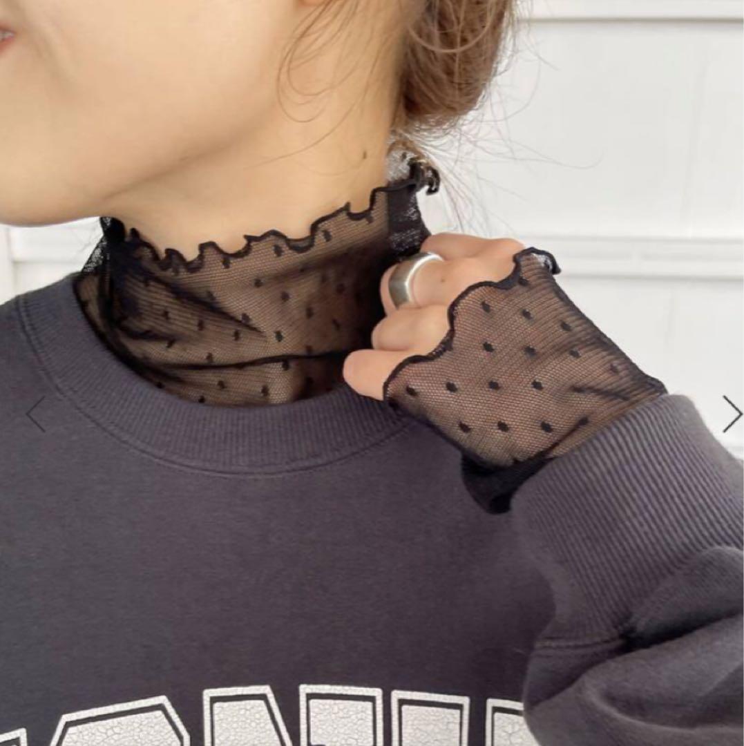 Spick and Span ドットチュールハイネックプルオーバー