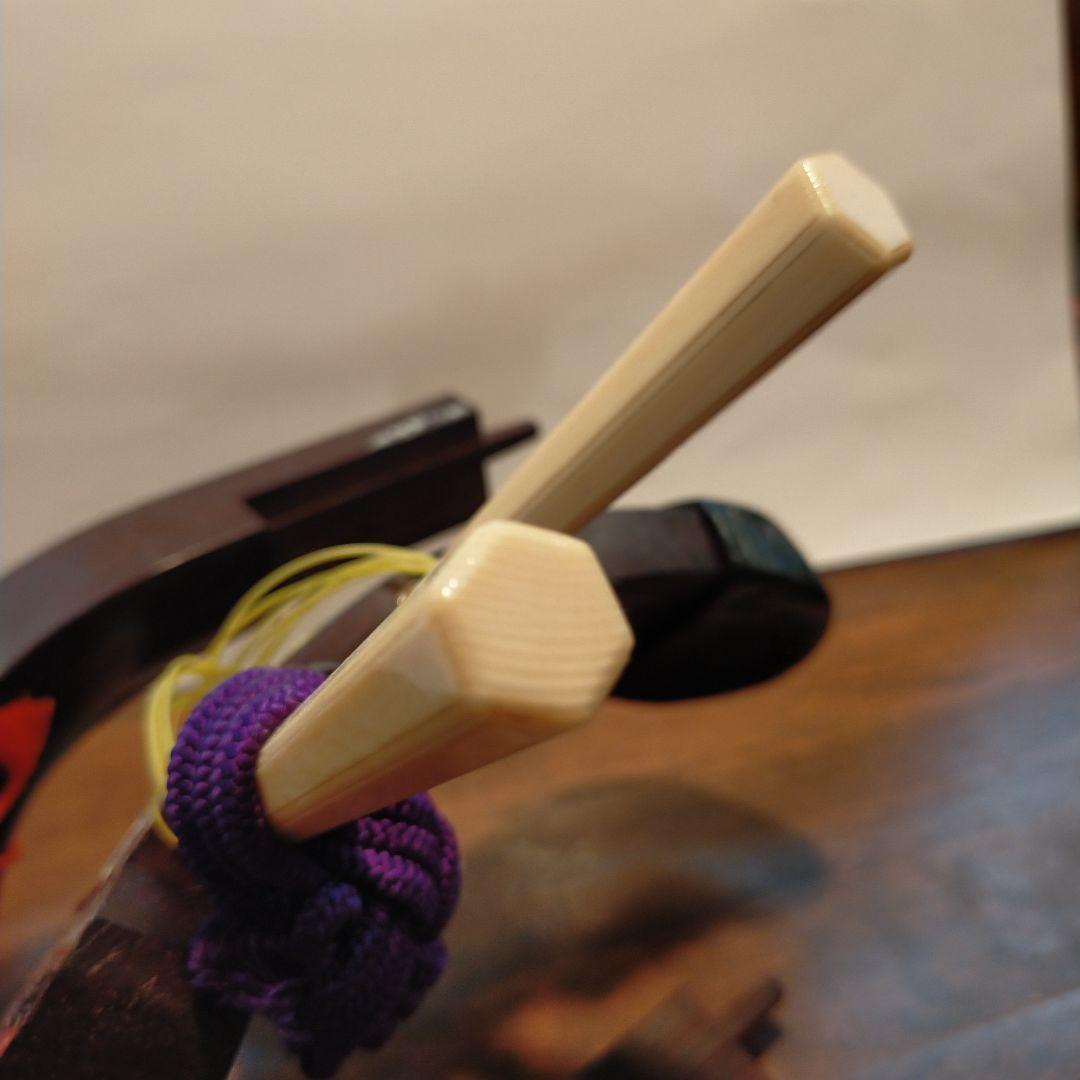 高級三味線　k18 高級糸巻き　皮破れ