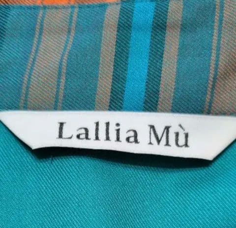 半額以下！Lallia Mu長袖シャツ ターコイズ・オレンジチェック新品タグ付き