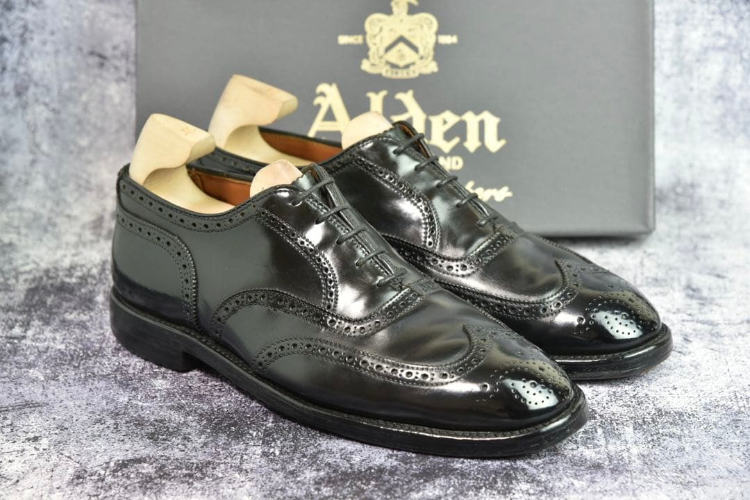 オールデン　コードバン　9741　ウイングチップ　8.5E　黒　トレモントラスト