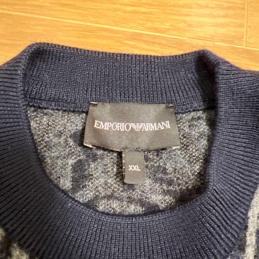 XXL【エンポリオアルマーニ】総柄ウールニット