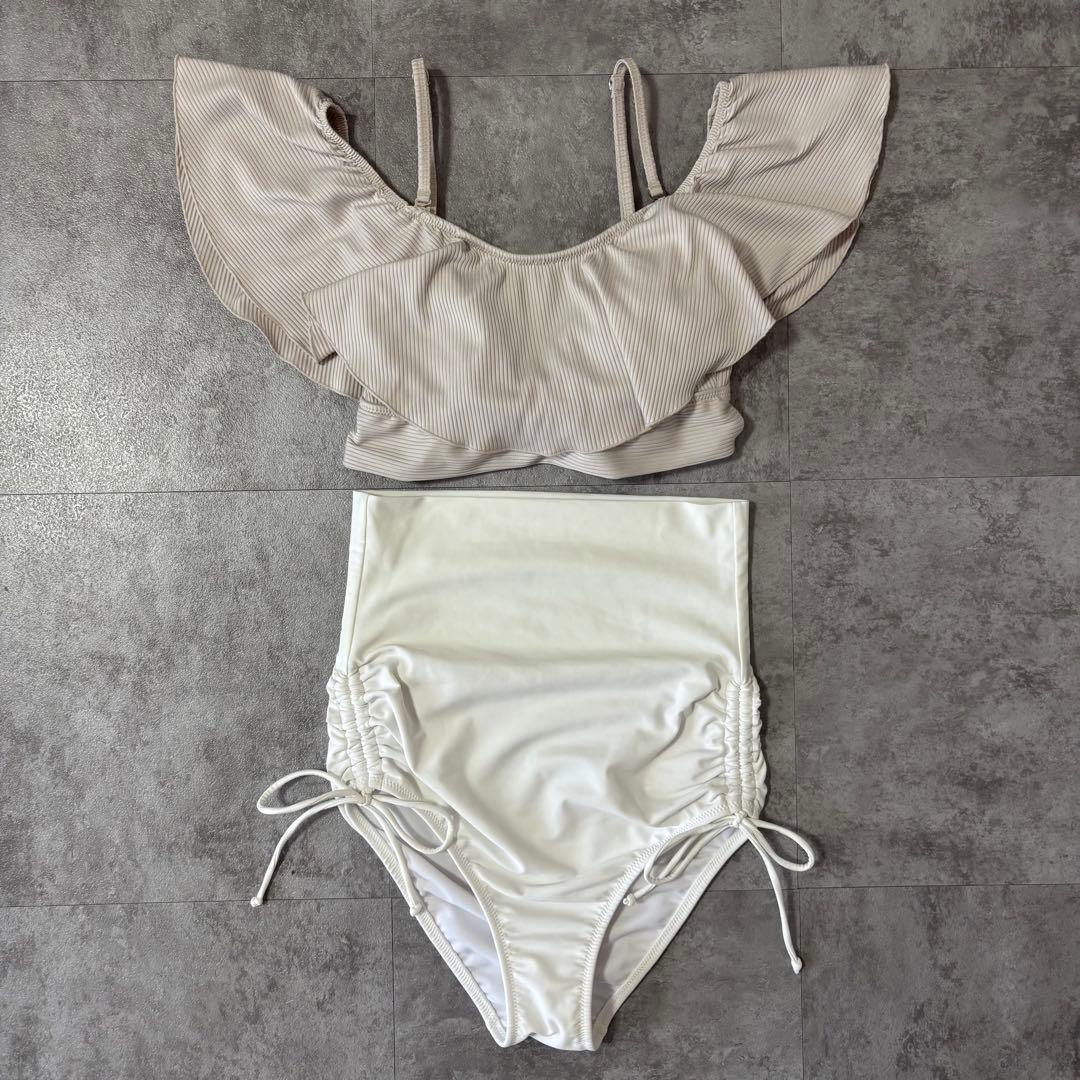 PEAK&PINE 無地オフショルダーワンピ見えビキニ