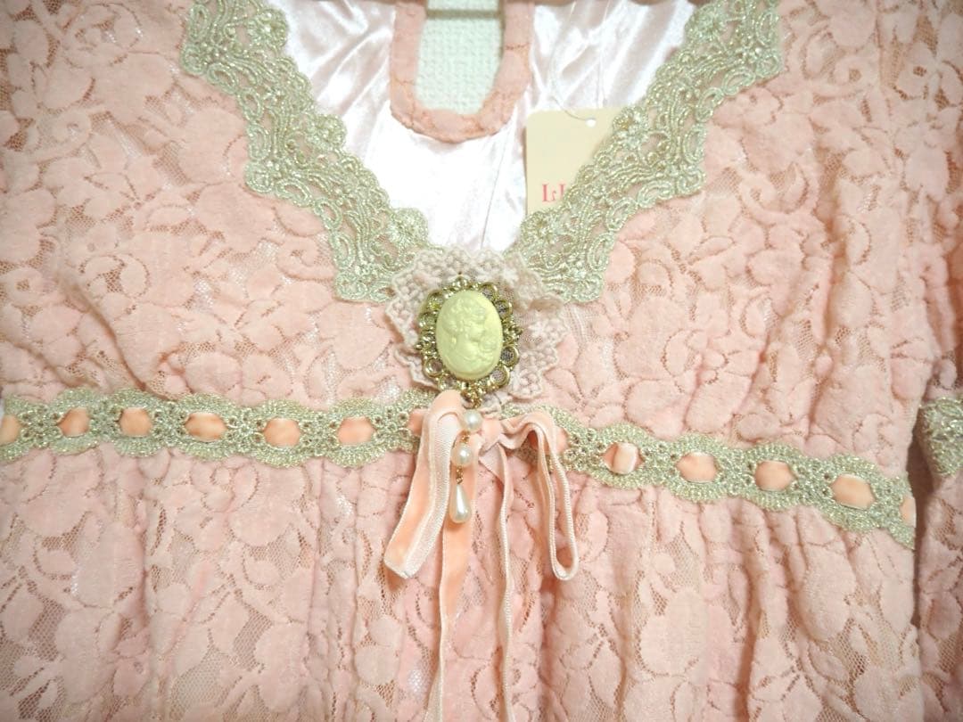 LIZ LISA ピンク レース ワンピース フレアスリーブ　リズリサ　希少