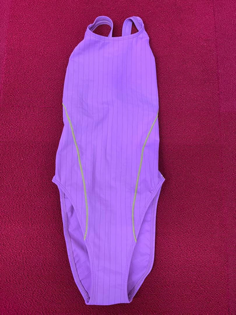 アリーナ水着サイズL競泳水着ハイレグ縦線ツルテカ生地