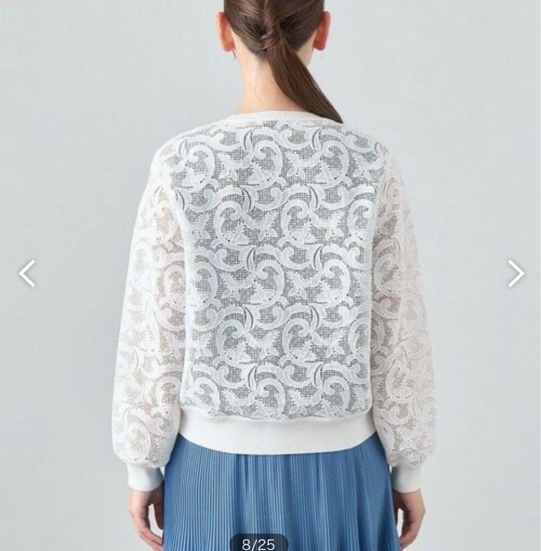 極美品　2024 ANAYI レースブルゾン　フルールジップブルゾン　羽織