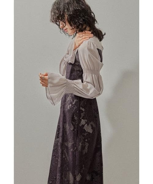 美品 niana ニアナ ANDRESD アシメントリータックドレス M 結婚式