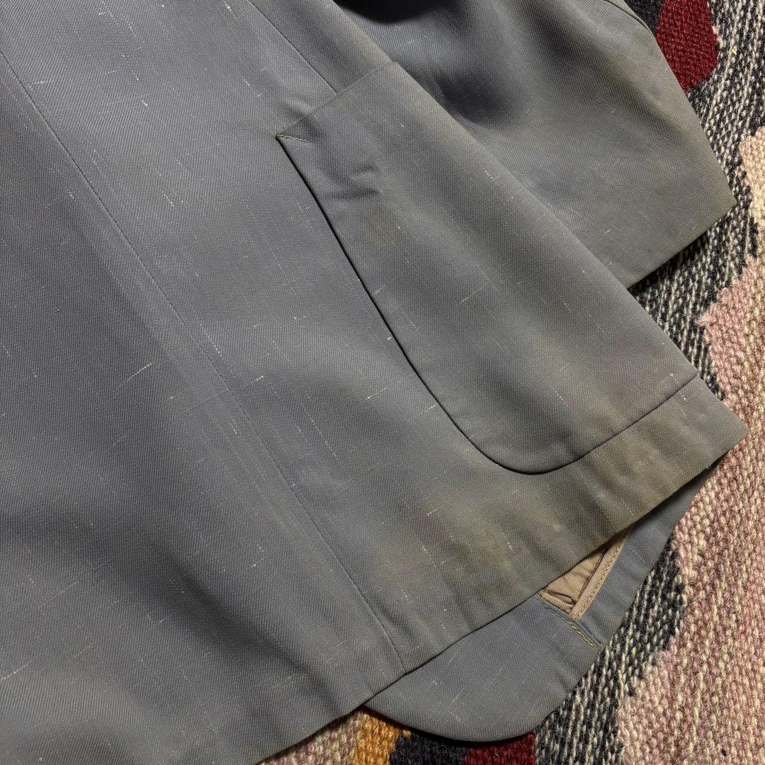 50s レーヨンギャバ　テーラード　ナッソージャケット　カスリ　ギャバジャン