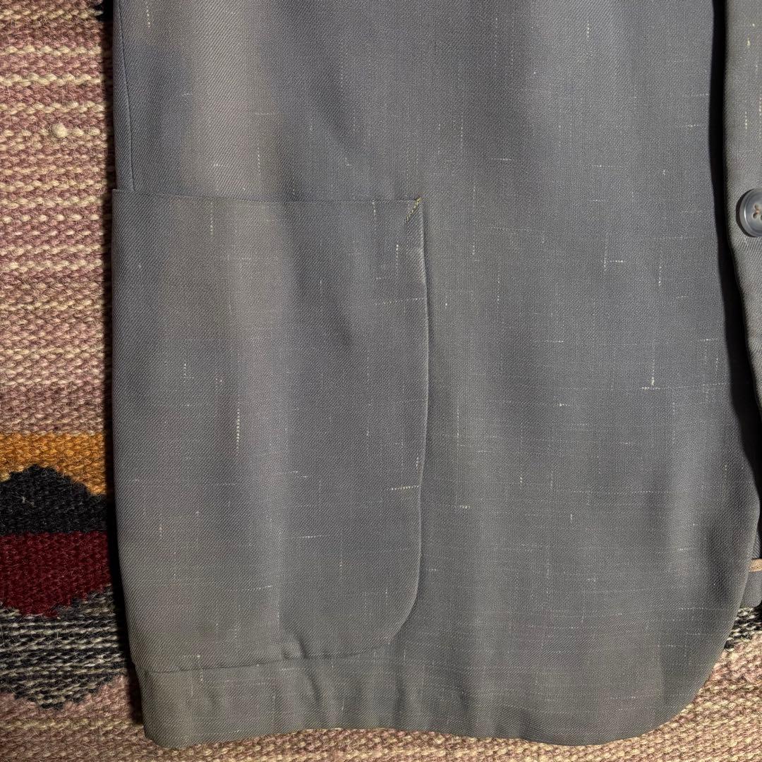 50s レーヨンギャバ　テーラード　ナッソージャケット　カスリ　ギャバジャン